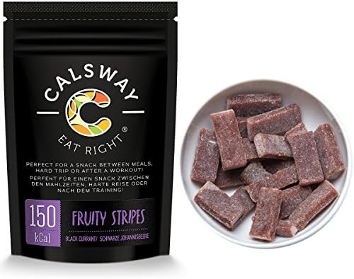 (Pack of 6) 150 Calories 100% NATURAL FRUITY STRIPES Black Currants by Calsway