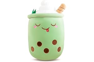 Aitsite Bubble Tea Plush, Boba Plush Fluffy Stuffies Soft Toys Cuddle Pillow Cute Stuff Squish Mallow Plush Toy Fluffy Stuffies Boba Plushies Milk Tea Hugging Pillow Cuddle Cushion (35CM)