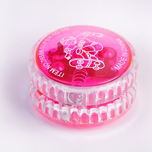 Aokbi 2017 New Hot Funny Clear Plastic Smoothless Professional Yo-Yo with LED Light (Hot Pink) Aokbi 2017 New Hot Funny Clear Plastic Smoothless Professional Yo-Yo with LED Light (Hot Pink)