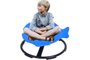 PASPRT Autism Kids Swivel Chair, Sensory Carousel Spinning Seat, Body Coordination Training Toy for Children Ages 3-12 - Perfect for Autism (Color : Sensory spinning chair blue)