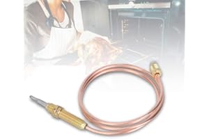 Qivine Termocoppia Universale per Cucina a Gas di Lunghezza 60 cm Filettatura M8 Ricambio per Riscaldamento Esterno Termocoppia per Fornelli a Gas Fornelli a Induzione Caldaia a Camino