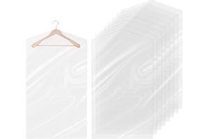 XIANGJUNLY 20 przezroczystych worków na ubrania, do zawieszenia z tworzywa sztucznego, pyłoszczelne, wodoszczelne pokrowce na ubrania, 60 x 120 cm