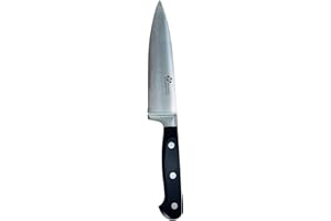 Pradel Excellence - Couteau de Cuisine Chef 15 cm - Acier Inoxydable 3Cr14 - Manche POM Ergonomique - Découpe Viandes, Poissons et Tartes - Gamme Maître Chef - Argent