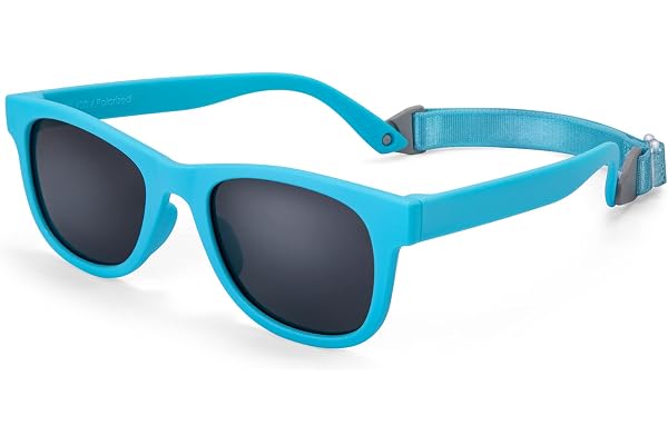 Hifot Polarisées Lunettes de Soleil pour Enfant Anti UV400 Bébé Lunettes de Soleil Monture en Caoutchouc Flexible Lunettes de Sport Mixte pour 2-7 Ans Fille et garçon
