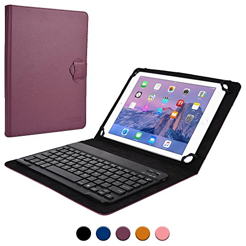 iPad 4 3 2, iPad Air 2 1, iPad Pro 9.7 Tastaturhülle, COOPER BACKLIGHT EXECUTIVE Abnehmbare, tragbare QWERTY Bluetooth Funktastatur-Schutzhülle mit Hintergrundbeleuchtung und Standfunktion (Violett, HQ-Kunstleder)