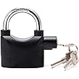 laxmipromptindia Alarm Security Lock with Motion Sensor Siren and 3 Keys, Metallic Finish for Home Safety Anti Theft System for Home, Office Door and Bikes (Motion Sensing Siren Locks, Metal, Black)