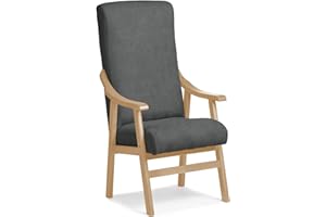 Abuelo a Gusto - Silla Brazos de Madera, Respaldo Recto, Ideal para Personas Mayores, Movilidad Reducida o Dolor Espalda. Usada en residencia y geriátricos. Tamaño: 57x69x116 cm. (Natural, Marengo)