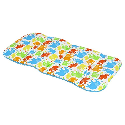 REVERSIBLE cotton & minky Pram INSERT, LINER covers Universal (elephant/blue)