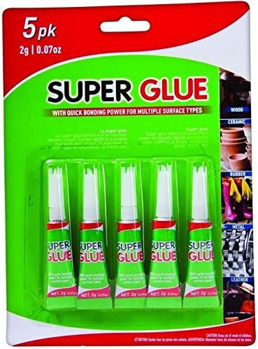 5 x 2g Super Glue Multi Surface Quick Bonding Strong Grip Holding Wood Metal.