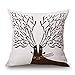 Produktbild Elliot _ Eibe Europäische Retro Vintage Wildlife Tree Forest Bush Dollar, Elch Rentier Baumwolle Leinen Überwurf Kissenbezüge Personalisierte Kissenbezug für Home Office Dekorative Quadratisch 45,7 x 45,7 cm, Muster 1, 18x18inch