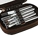 Liying®New Luxurious & Portable 13 pc Personal Manicure & Pedicure Set, Travel & Grooming Kit Tool Set with 5 pc Cosmetic brush set and Mirror (Coffee)