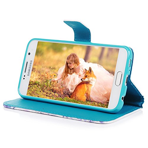 Lanveni S6 H  lle  Handyh  lle f  r Flip Case Cover PU Lederh  lle Schutzh  lle Magnetverschluss Ledertasche mit Stander Function Brieftasche Card Slo