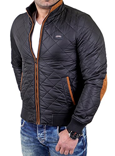 Reslad bergangsjacke Herren Steppjacke mit Patches RS-06 Schwarz XL