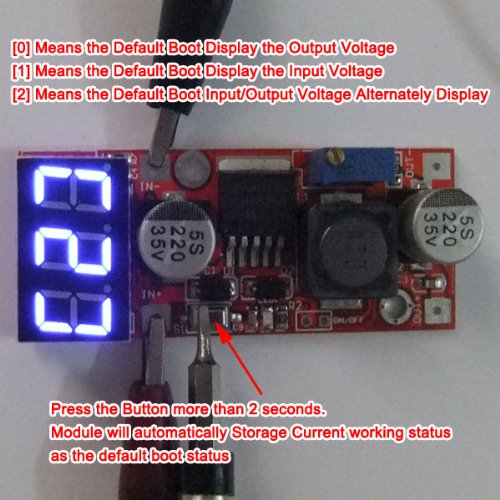 DROK® DC-DC-LM2596 einstellbarer Spannungsregler , 4.5-28V zu 1.3-25V Buck Converter Spannungsstabilisator Modul, Step Down Converter mit blauem LED-Digitalanzeige Voltmeter - 6