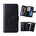 Price comparison product image For SAMSUNG GALAXY J7(2016) Case,Premium Leather Folio Case [Wallet Function] [Magnetic Detachable] Hand Strap Purse Flip Book Style Multiple Card Slots Cash Pocket Cover for SAM J7(2016) - Black