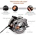 TACKLIFE 1500W 4700RPM Circular Saw, Electric Saw with Laser, 2 Blades(185mm), Adjustable Cutting Depth and Angle: 45mm (45&deg;) - 63mm (90&deg;), Dust Extraction, Cut Wood, Soft Metal and Plastic - PES01A