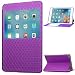 Produktbild TAITOU iPad Mini4 Movie Stand Case, Shiny Big View Window PU Leather Kickstand Snap-On [Book Fold] Cover, New Fashion Grid Texture Light Thin Phone Case For For Apple iPad Mini 4 Purple