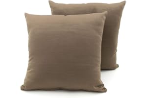 BIANCHERIAWEB Coppia Cuscini Arredo Imbottiti Tessuto Ottoman in Tinta Unita Colore Tortora 43 40x40 Tortora 43