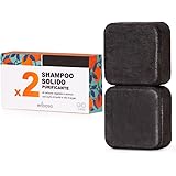 Enooso - Shampoo Solido bio antiforfora Purificante e Nutriente al Carbone Vegetale 130 g - 100% Artigianale Biologico Natura