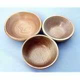 3er Set Holzschalen Linde Ø 14 cm Ø 12 cm Ø 11,5 cm / Unikat Design Schale Holz Obstschale Öko Natur