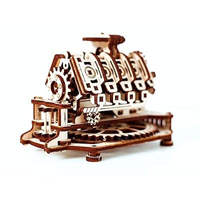 Wooden City - WR316 - Puzzle mecanique en bois - Moteur V8