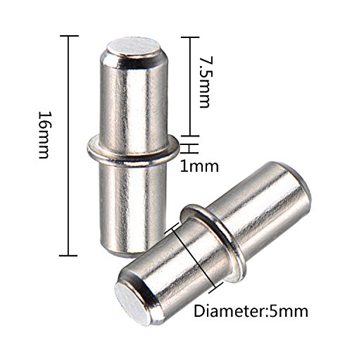 Outus 5 mm Metall Regalstütze Pin Bodenträger Geteilte Regalstifte 50 Packung für Schrankmöbel mit Aufbewahrungsbox - 5