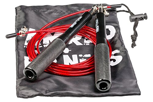 Springseil PROFI mit 3D-Kugellager | Speedrope für Double-Unders mit Drahtseil | Optimal für Fitness, z.B. CrossFit, Boxtraining, WODs, MMA und Speed Rope Skipping durch High Speed Stahlseil - 2
