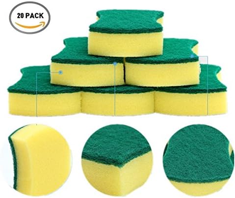 Multi-Use Heavy Duty Scrub Sponge-Never Smell Technology Viscose Sponges-100% Biodegradable &amp; Eco Friendly-Kitchen-Bathroom-Car-Individually Wrapped-20 Pack