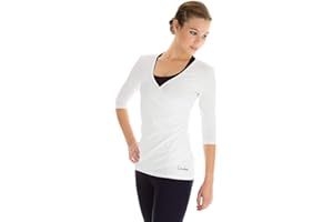 Winshape Damska koszulka z rękawami 3/4 o wyglądzie owijanym WS3 Fitness Yoga Pilates czas wolny
