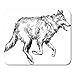 Produktbild Luancrop Mauspads Dog Black Run Wolf Sketch Gravur Wild Abstract Animal Mauspad für Notebooks, Desktop-Computer Matten Bürobedarf