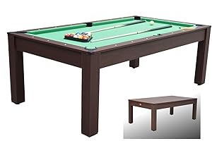 NG Biliardi Tavolo Biliardo Trasformabile in Tavolo da Pranzo e Ping Pong - 214 cm - Carambola da Casa, Dimensioni Regolamentari, Non Necessita di Montaggio, Disponibile in Vari Colori