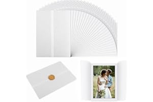 FADBUDS 50 Stück vorgefaltete Pergamentumhüllen für Einladungen, 12,7 x 17,8 cm, durchscheinendes Pergamentpapier, für Hochzeit, Babyparty, Geburtstag, Einweihungsparty, DIY, Fotos, Postkarten, Sammelalbum,