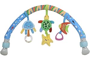 caterbee Barra Giocattolo per Dondolo per Bambini, Giocattolo per Passeggino, Accessorio per Culla e Barra attività per Passeggino, Arco da Viaggio, Giocattoli per Culla per Bambini Piccoli. (Stella)