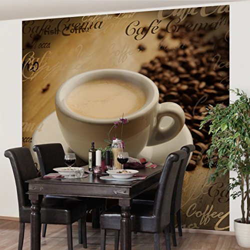 Vliestapete Küchentapeten No.CG76 Coffee Scents - Fototapete Quadrat Vlies Tapete Wandtapete Wandbild Foto, Größe HxB:192cm x 192cm