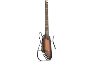 Donner Akustik-Elektro Gitarre HUSH I PRO Travel Guitar mit mehreren Effektmodi, Smart Gitarre Kit mit Kopfhörern, Gig Bag, Gurt, Ladekabel, Sunburst.