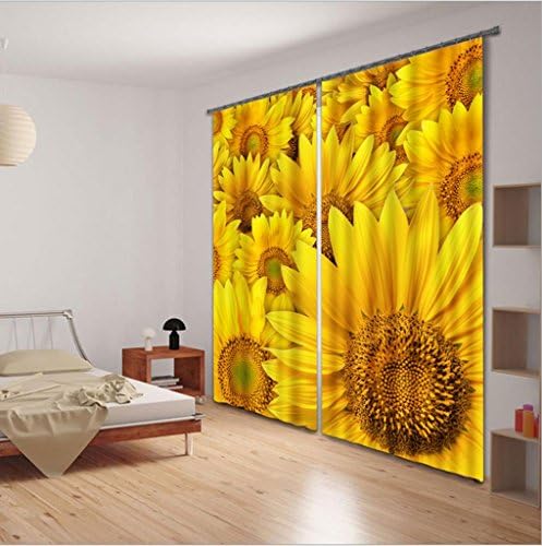 KKLL 3D stereo printing curtain Personalized decoration Living room bedroom Multi-size Window curtains Blackout Thick , wide 3.0x high 2.7