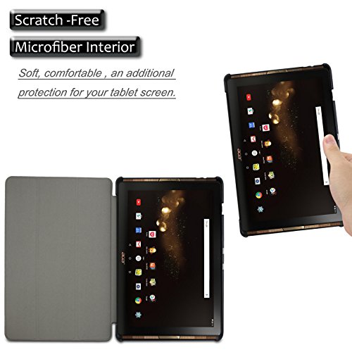 Acer Iconia One 10 B3-A30/A3-A40 Hülle, Infiland Ultra Dünn Tri-Fold Muschel PU Leder Ultra Schlank Superleicht Ständer Shell Cover Schutzhülle Etui Tasche für Acer Iconia Tab 10 (A3-A40) 25,6 cm (10,1 Zoll Full HD) Tablet-PC/ Acer Iconia One 10 (B3-A30) 25,7 cm (10,1 Zoll HD) Tablet-PC(Große Augen) - 4