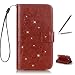 Produktbild Trumpshop Smartphone Schutz Schale Tasche Handyhülle für Samsung Galaxy J7 (2015,J700) (Diamant Serie) + Braun + PU Lederhülle Etui Hülle SchutzHüllen [Nicht kompatibel mit J7 (2016,J710)]