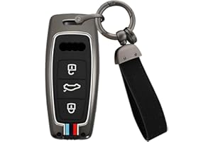 ontto Etui na kluczyki samochodowe pasuje do Audi Audi A6, C8, S6, RS6, A3, S3, RS3, A8, S8, RS8, A7, S7, Q7, SQ7, 4K, Q8, SQ8, SQ8, E-tron 2018-2021, etui na klucze, etui ochronne, metal, brelok,