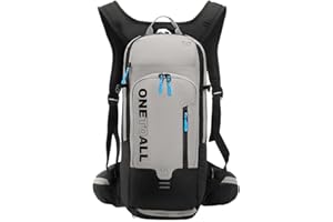 LOCAL LION Fahrradrucksack Skirucksack klein für Damen Herren 12L ultraleicht wasserdicht zum Skifahren Radsport Camping mit Regenschutz grau