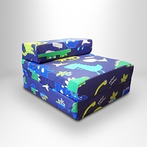 Childrens Single Fold Out Z Bed Chair Dinosaurs In the Dark