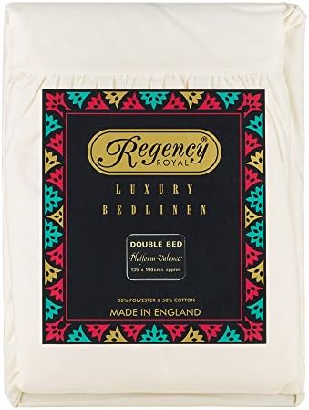 Regency Royal Valance Platform Bed Sheet Size Single/Double/King All Colours Available (Ivory, Double Bed Sheet)