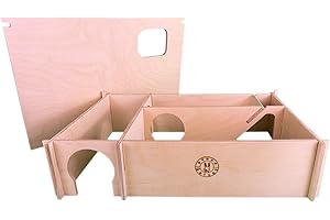 Getzoo Labirynt mieszkaniowy Zany I labirynt z naturalnego drewna I kilka spiżarni do indywidualnego wyboru przechowywania, zdejmowany dach, wygodny i odpowiedni dla gatunku dom dla gryzoni