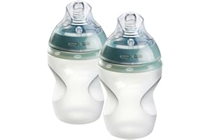 Tommee Tippee Natural Start Silicone Baby Bottles for 0m+, 2X 260ml Baby Bottles, with Slow Flow Breast-Like Teat for a Natural Latch, Self-Sterilising and BPA Free, Baby Feeding Essentials