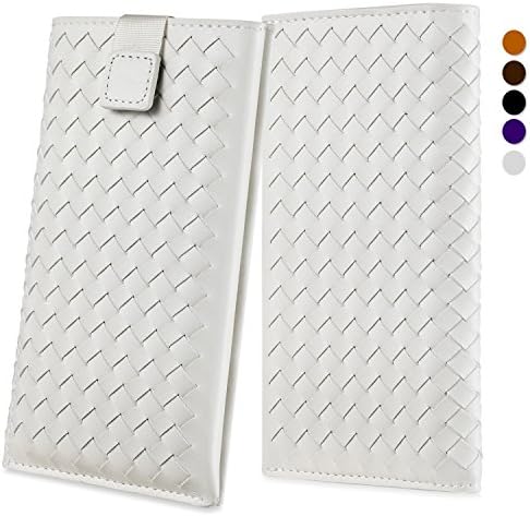 Genuine Leather Wallet Pouch Sleeve Case Cover 5.8 inch For iPhone X iPhone 8 Plus iPhone 7 Plus iPhone 6/6s,Samsung Galaxy S8 S7 Edge/S6 by INSEL (5.8inch Weave White)