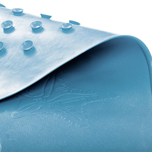 casa pura® Badewanneneinlage Frida | maritimes Muschel-Design | rutschfest |aus Naturkautschuk, PVC-frei | 34 x 74 cm | drei Farben (hellblau) - 4