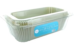 Doric 2lb Loaf Tin Liners, 40 Pack, Non-Stick Siliconised Greaseproof Paper for Baking Bread and Cakes, Air Fryer Liner, Made in The UK, White