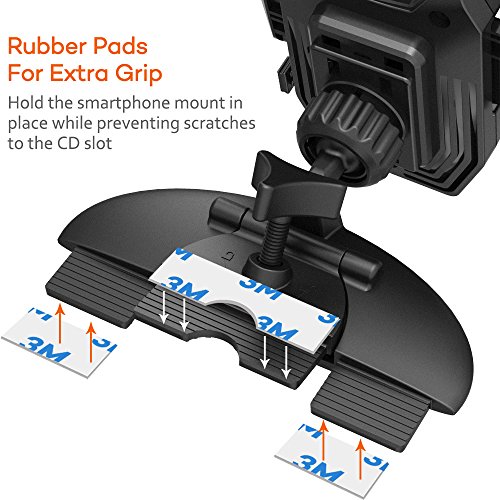 TaoTronics Supporto da auto per Smartphone, con Clip/cuscinetto, in Silicone e pulsante di rilascio per la mano