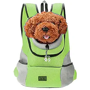 emily pets Sri Dog/Cat's Comfy Carrier Front Backpack for Hiking Outdoor (Green)