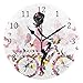 Produktbild Ahomy Mädchen Fahrrad Schmetterling Zahlen Wanduhr 24cm rund Uhr geräuschlos Nicht tickend batteriebetrieben leicht ablesbar für Zuhause Büro Schule